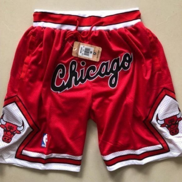 NWT Just Don Chicago Bulls Red Shorts NBA